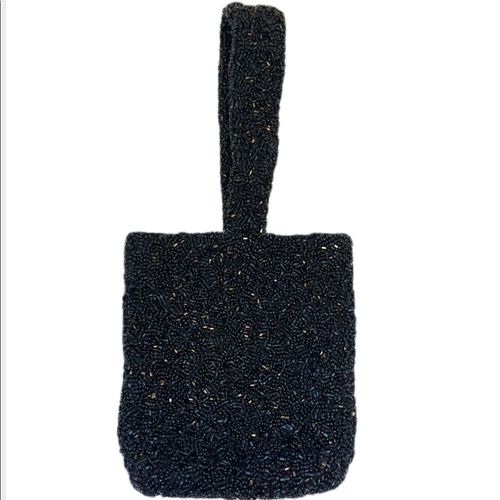 Small Black Sparkly Moyna Handbag with One Strap